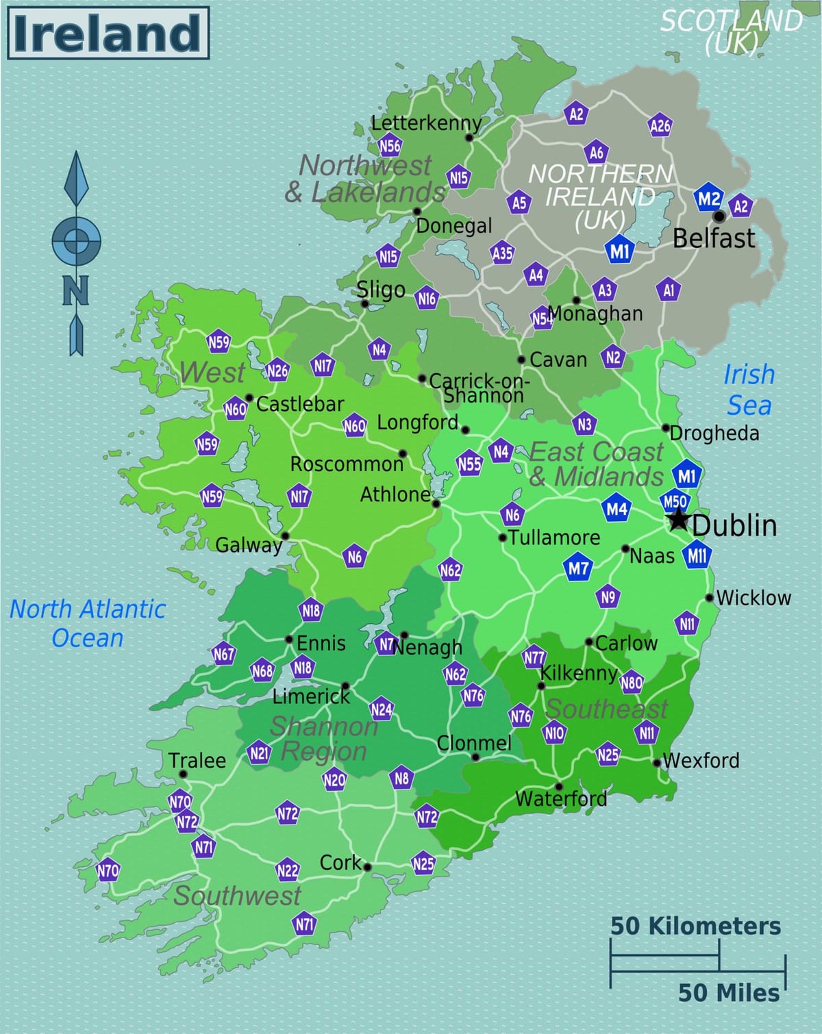mapa šarene mapu irskoj