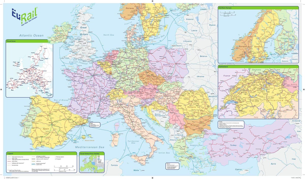 mapa železnici eurail irskoj