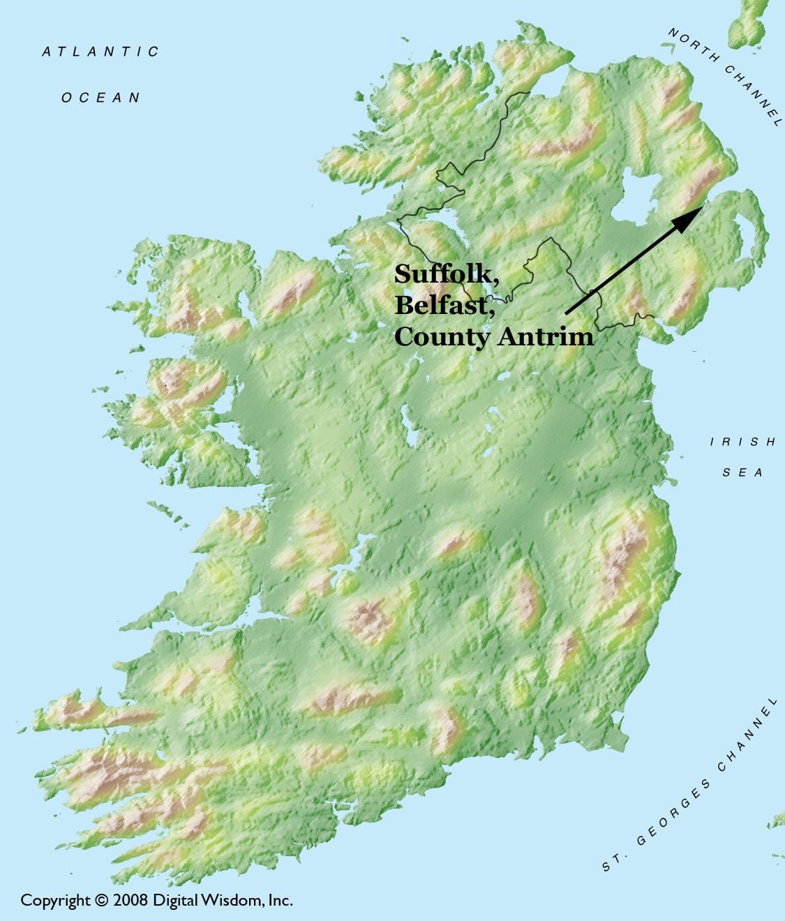 karta za belfast u severnoj irskoj