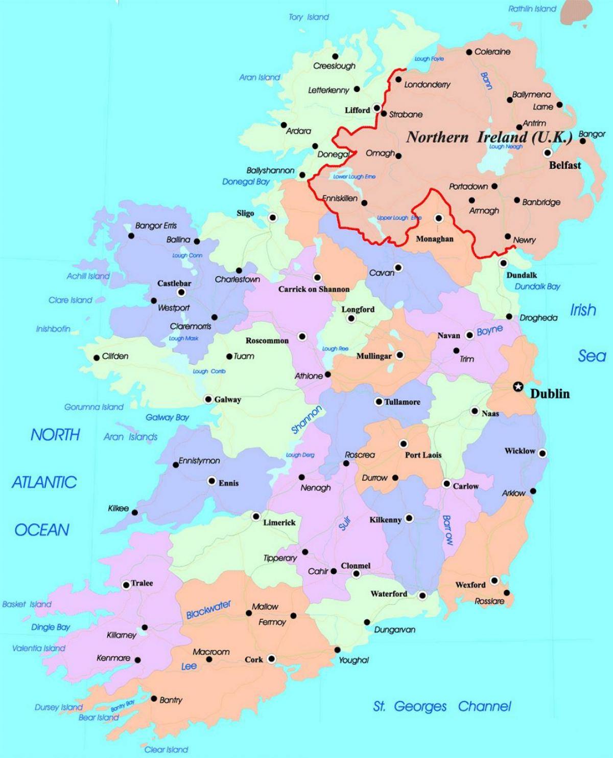 mapa irelands