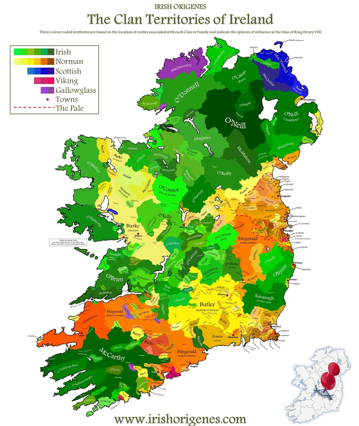 mapa klan mapu irskoj