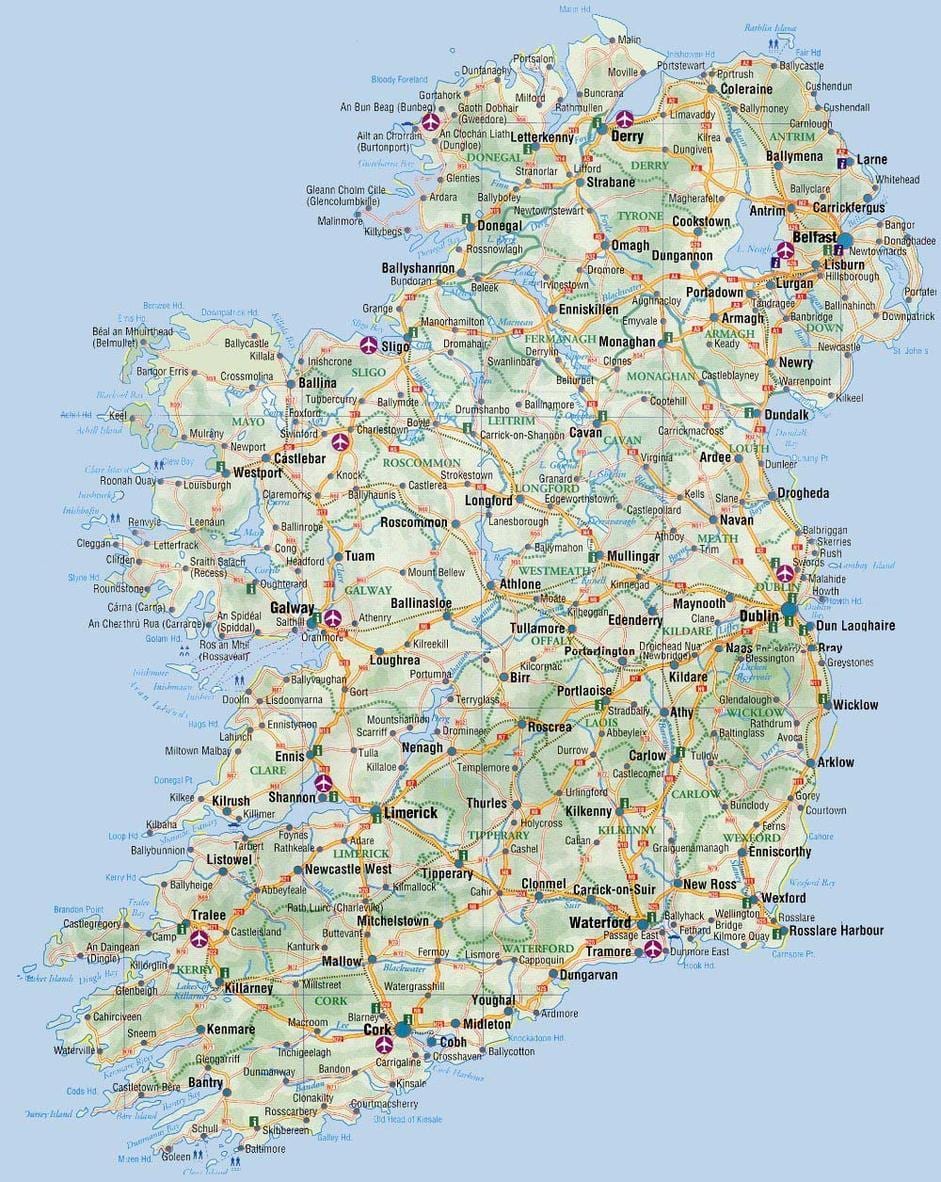 mapa mapu irske knjigu