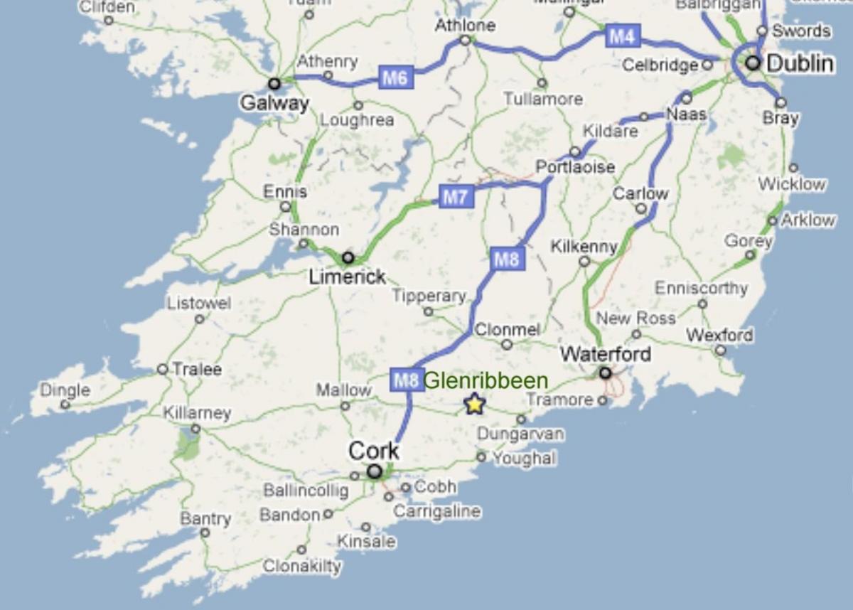 mapa južnoj irskoj