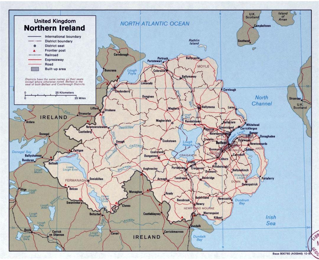 mapa mapa puteva u irskoj i severnoj irskoj