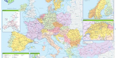 Mapa železnici eurail irskoj