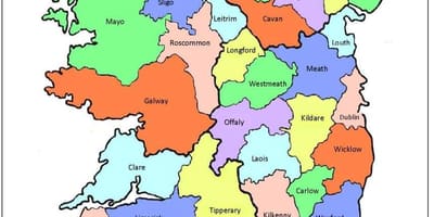 Mapa je iz irske 32 okruga