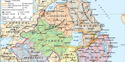 Mapa aerodrome u severnoj irskoj