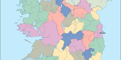 Mapa je iz irske mapu vektor