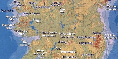Mapa je iz irske planinama 