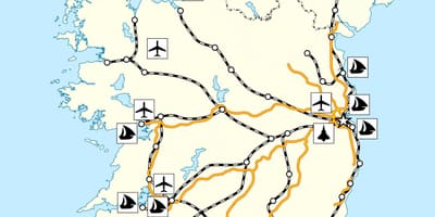 Mapa je iz irske prijevoz