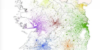 Irska karta gustoće naseljenosti