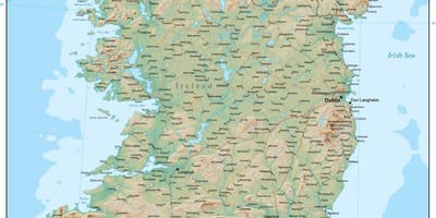 Mapa je iz irske teren 