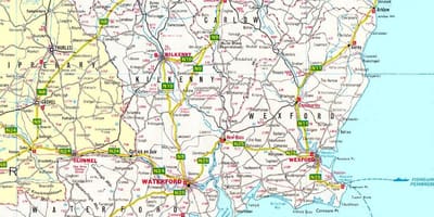 Mapa jugoistočnoj irskoj