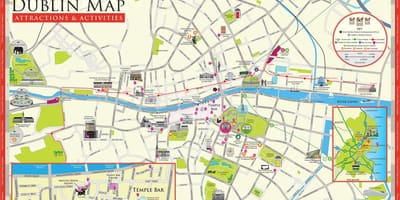 Mapa dablin irskoj turističke atrakcije