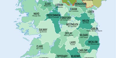 Mapa irelands okruga