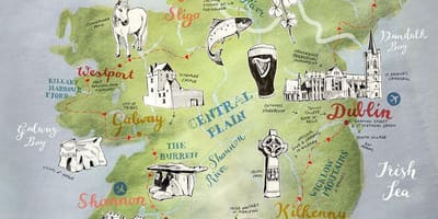Mapa mapu irske poster