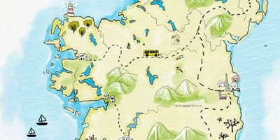 Mapa mesta u posetu u irskoj