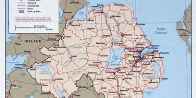 Mapa mapa puteva u irskoj i severnoj irskoj