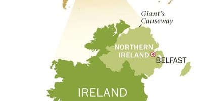 Mapa smaragd ostrvo irskoj