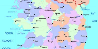 Politički mapu irskoj i severnoj irskoj